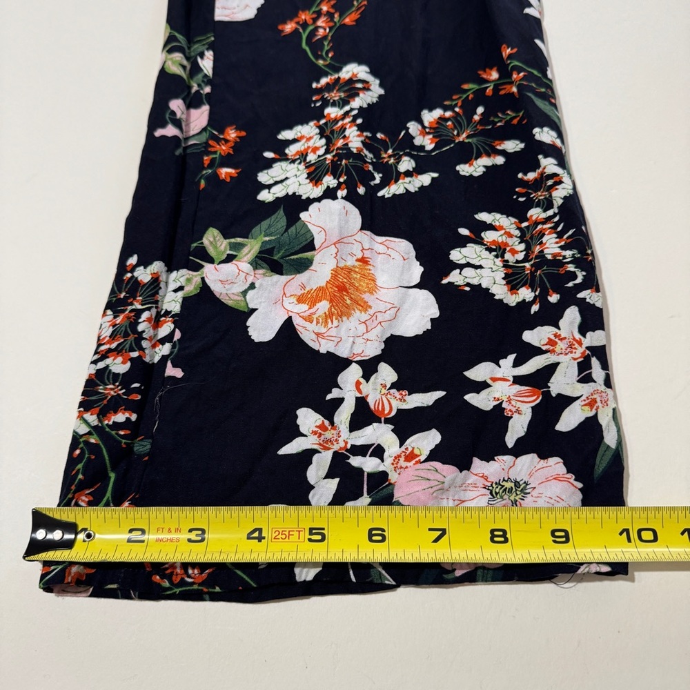 Kindred Anthropologie Womens Jumpsuit Size S Black Floral Wide Leg Casual Travel - Picture 7 of 13